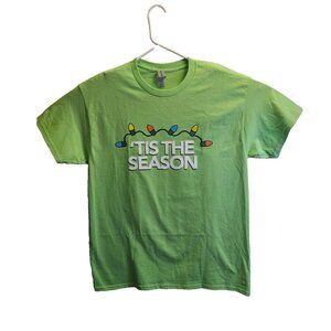 ‘TIS THE SEASON” BLUE SS CHRISTMAS T SHIRT SIZE LARGE